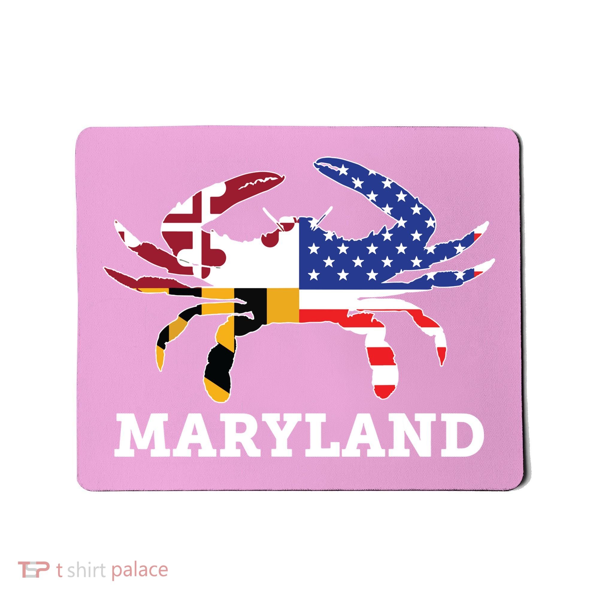 Maryland State American Usa Flag Blue Crab Mousepad