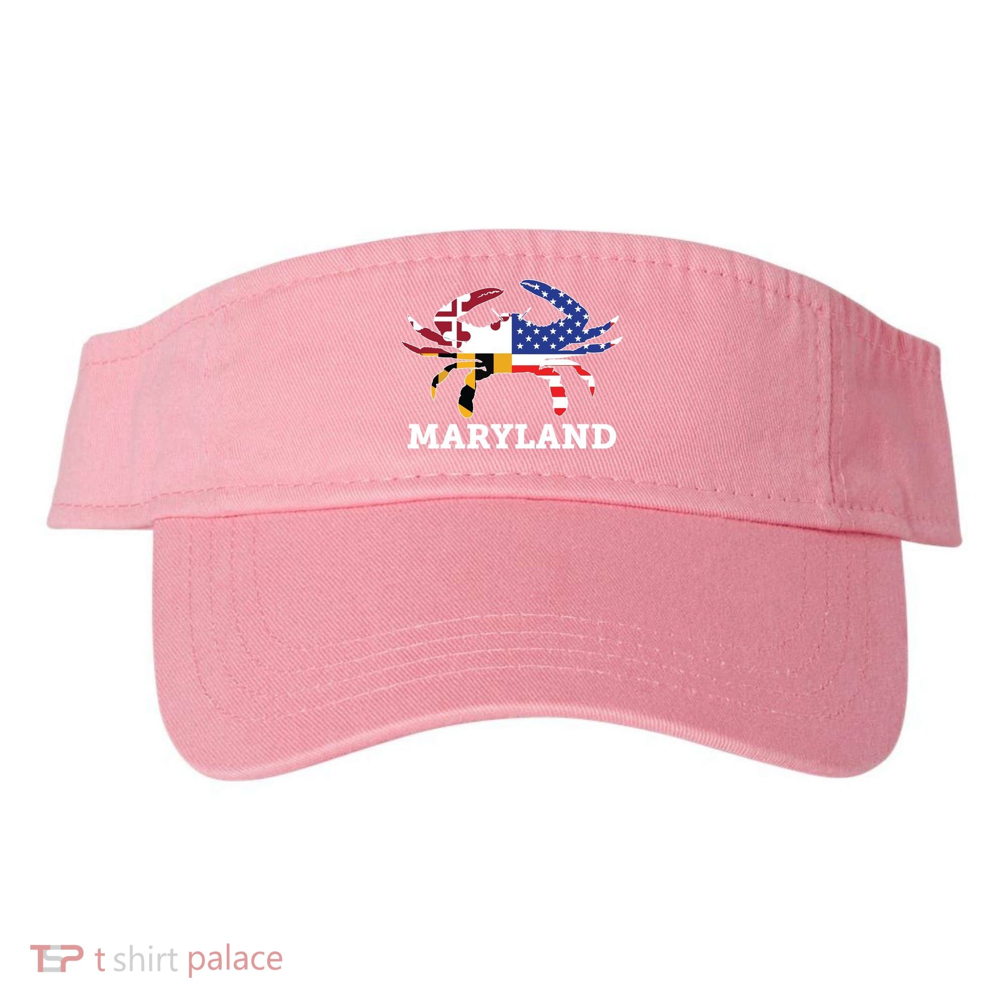 Maryland State American Usa Flag Blue Crab Visor