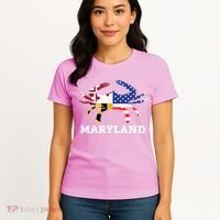 Maryland State American Usa Flag Blue Crab Women's T-Shirt thumb 4