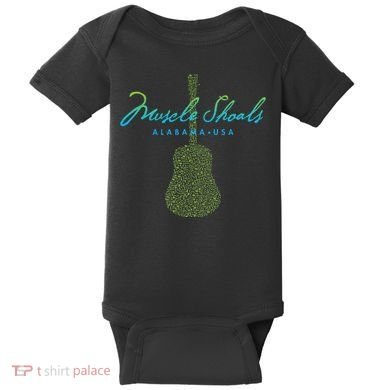 Muscle Shoals Alabama Guitar Design Baby Bodysuit