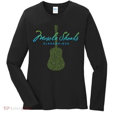 Muscle Shoals Alabama Guitar Design Women's Long Sleeve Shirt