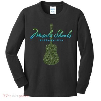 Muscle Shoals Alabama Guitar Design Kids Long Sleeve Shirt