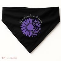 Moebius Syndrome Awareness Sunflower Purple Ribbon Support USA-Made Doggie Bandana thumb 0