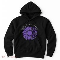 Moebius Syndrome Awareness Sunflower Purple Ribbon Support Hoodie thumb 0
