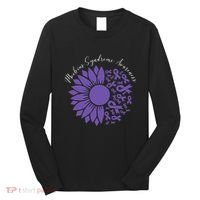 Moebius Syndrome Awareness Sunflower Purple Ribbon Support Long Sleeve Shirt thumb 0