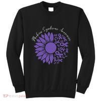 Moebius Syndrome Awareness Sunflower Purple Ribbon Support Sweatshirt thumb 0