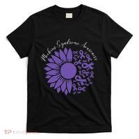 Moebius Syndrome Awareness Sunflower Purple Ribbon Support T-Shirt thumb 0