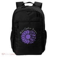Moebius Syndrome Awareness Sunflower Purple Ribbon Support Backpack thumb 0