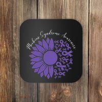 Moebius Syndrome Awareness Sunflower Purple Ribbon Support Coaster thumb 0