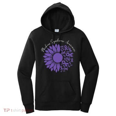 Moebius Syndrome Awareness Sunflower Purple Ribbon Support Women's Hoodie