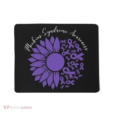 Moebius Syndrome Awareness Sunflower Purple Ribbon Support Mousepad
