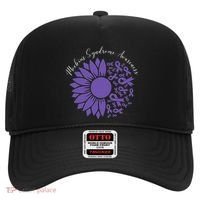 Moebius Syndrome Awareness Sunflower Purple Ribbon Support Hat thumb 0