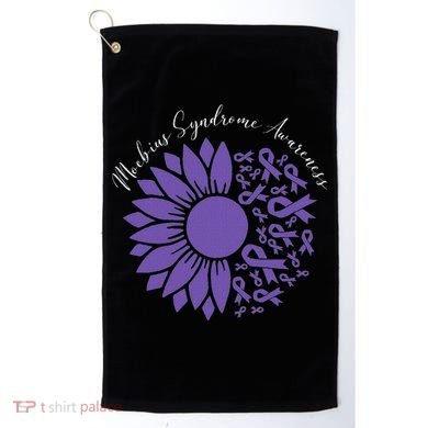 Moebius Syndrome Awareness Sunflower Purple Ribbon Support Golf Towel