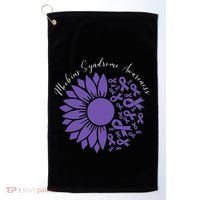 Moebius Syndrome Awareness Sunflower Purple Ribbon Support Golf Towel thumb 0