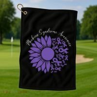 Moebius Syndrome Awareness Sunflower Purple Ribbon Support Golf Towel thumb 1