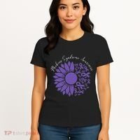 Moebius Syndrome Awareness Sunflower Purple Ribbon Support Women's T-Shirt thumb 4
