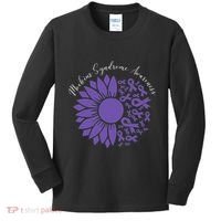 Moebius Syndrome Awareness Sunflower Purple Ribbon Support Kids Long Sleeve Shirt thumb 0