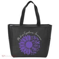 Moebius Syndrome Awareness Sunflower Purple Ribbon Support Tote Bag thumb 0