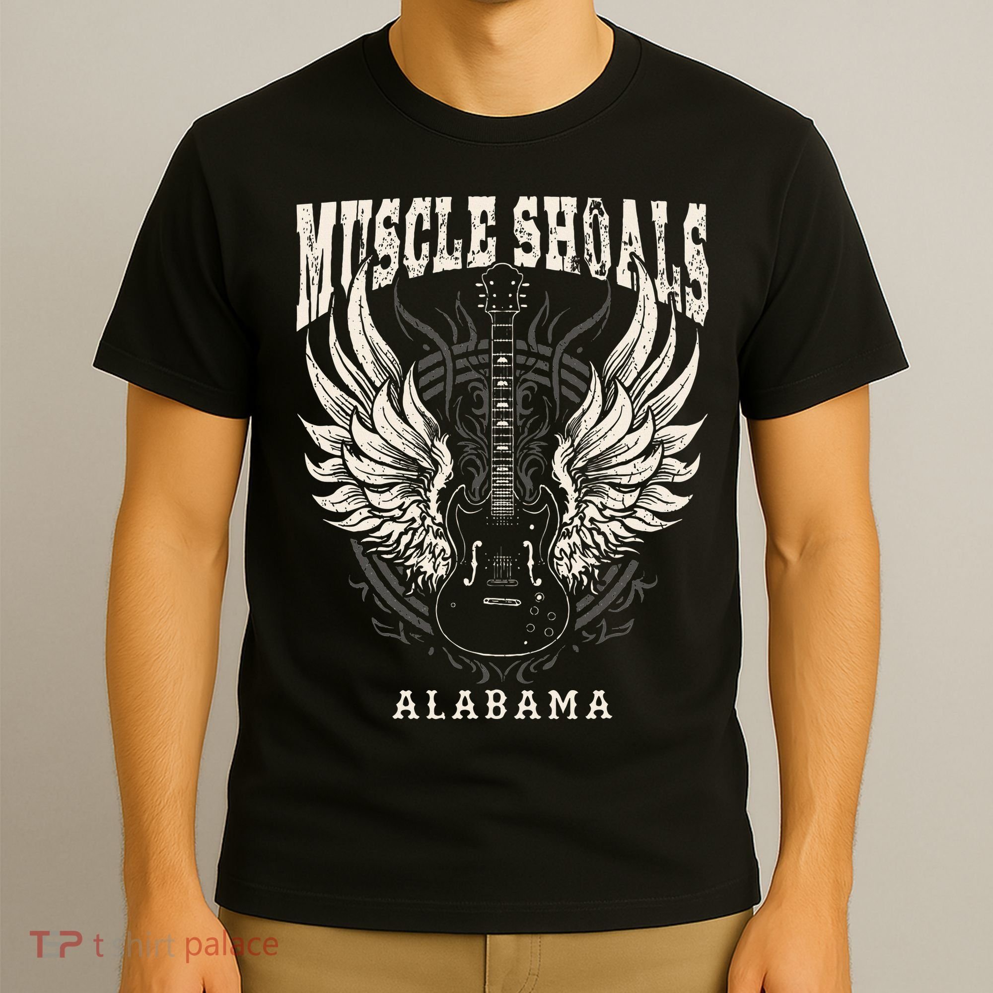 Muscle Shoals Alabama Vintage Guitar Wings T-Shirt