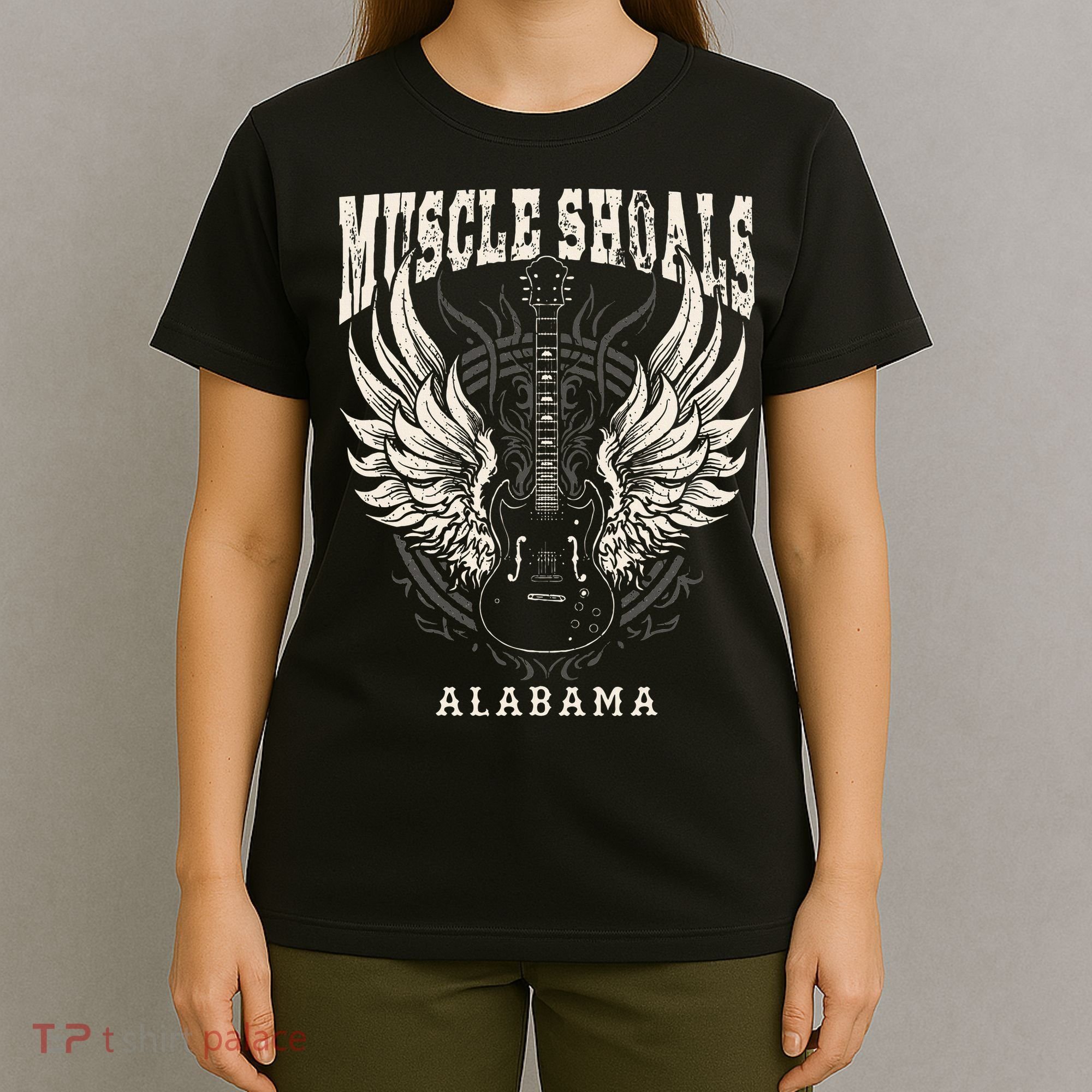 Muscle Shoals Alabama Vintage Guitar Wings T-Shirt