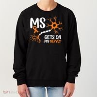 Multiple Sclerosis Awareness Gets On My Nerves Orange Women's Sweatshirt thumb 0