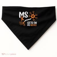Multiple Sclerosis Awareness Gets On My Nerves Orange USA-Made Doggie Bandana thumb 0
