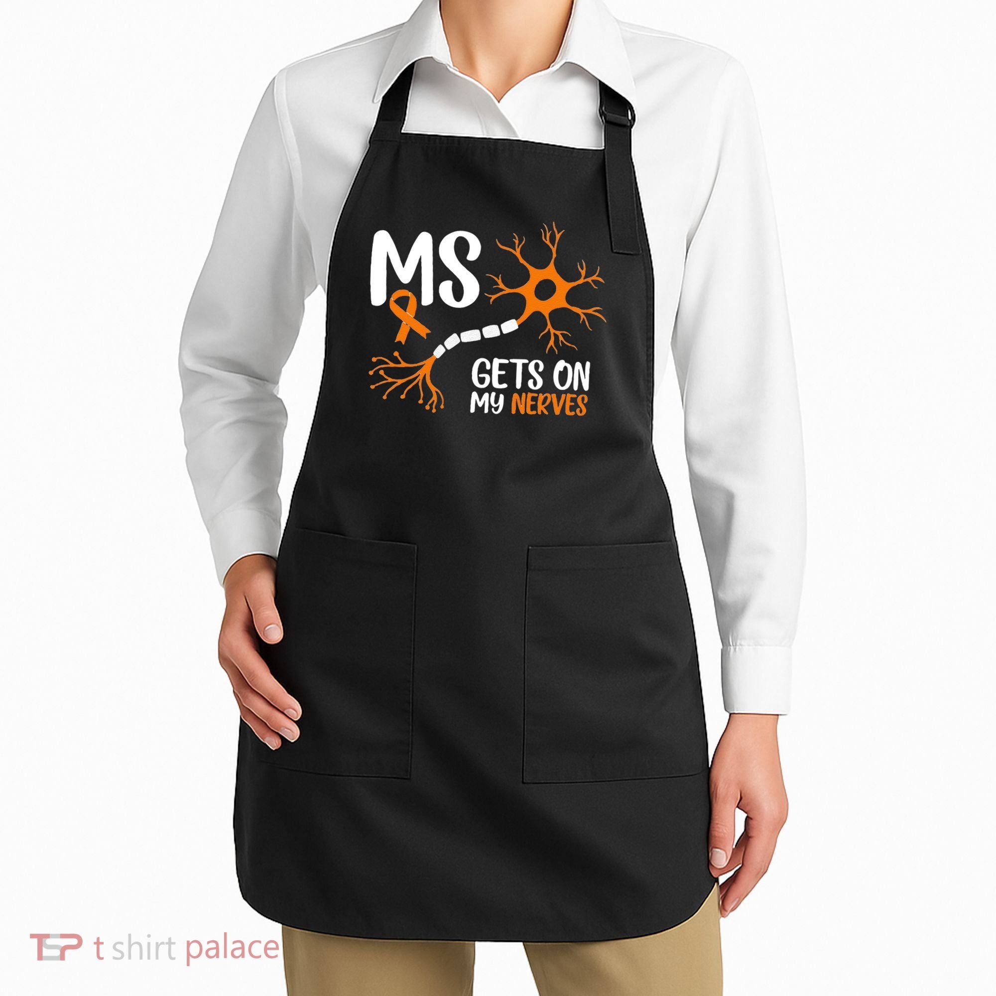 Multiple Sclerosis Awareness Gets On My Nerves Orange Apron