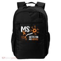 Multiple Sclerosis Awareness Gets On My Nerves Orange Backpack thumb 0