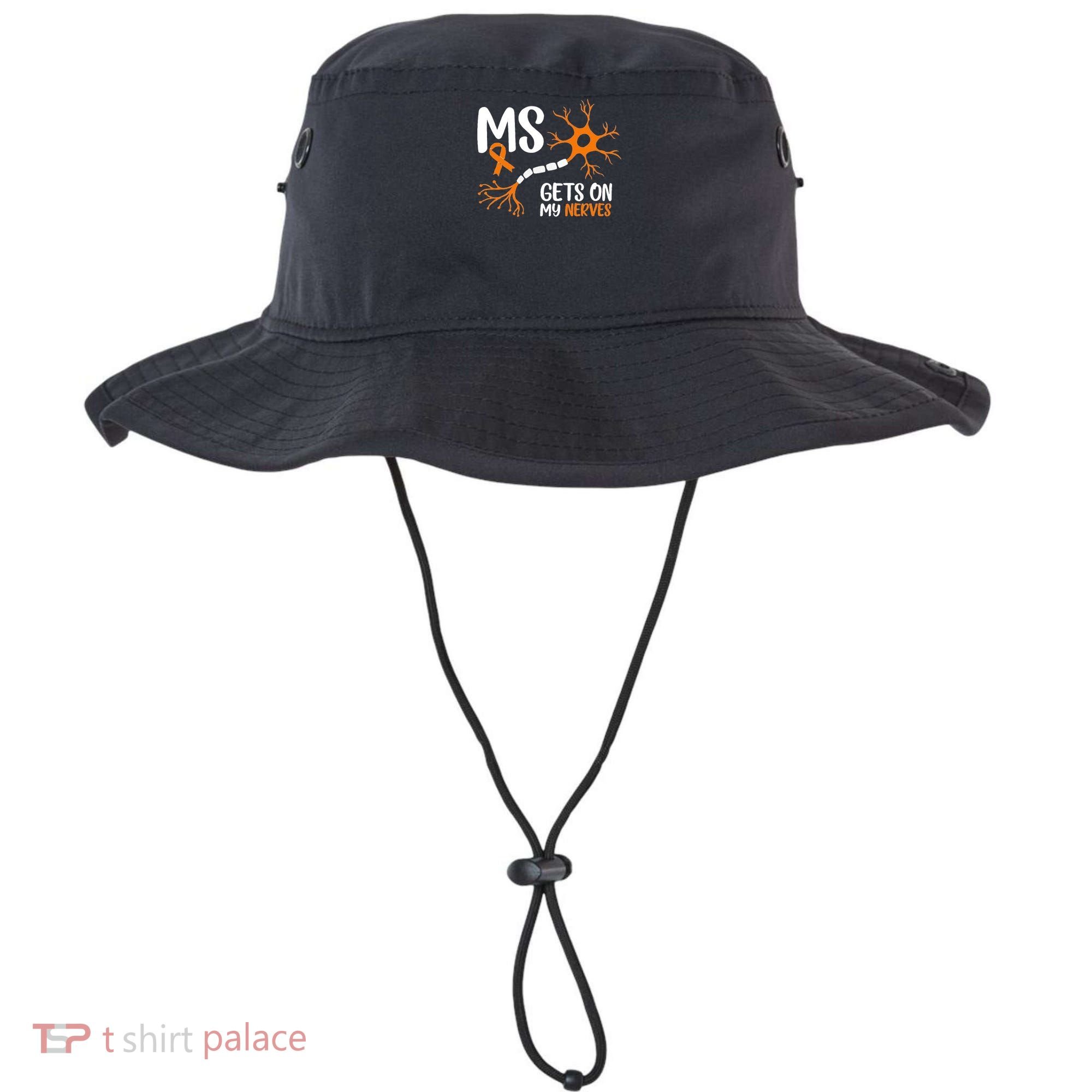 Multiple Sclerosis Awareness Gets On My Nerves Orange Bucket Hat