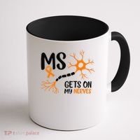 Multiple Sclerosis Awareness Gets On My Nerves Orange Coffee Mug thumb 1