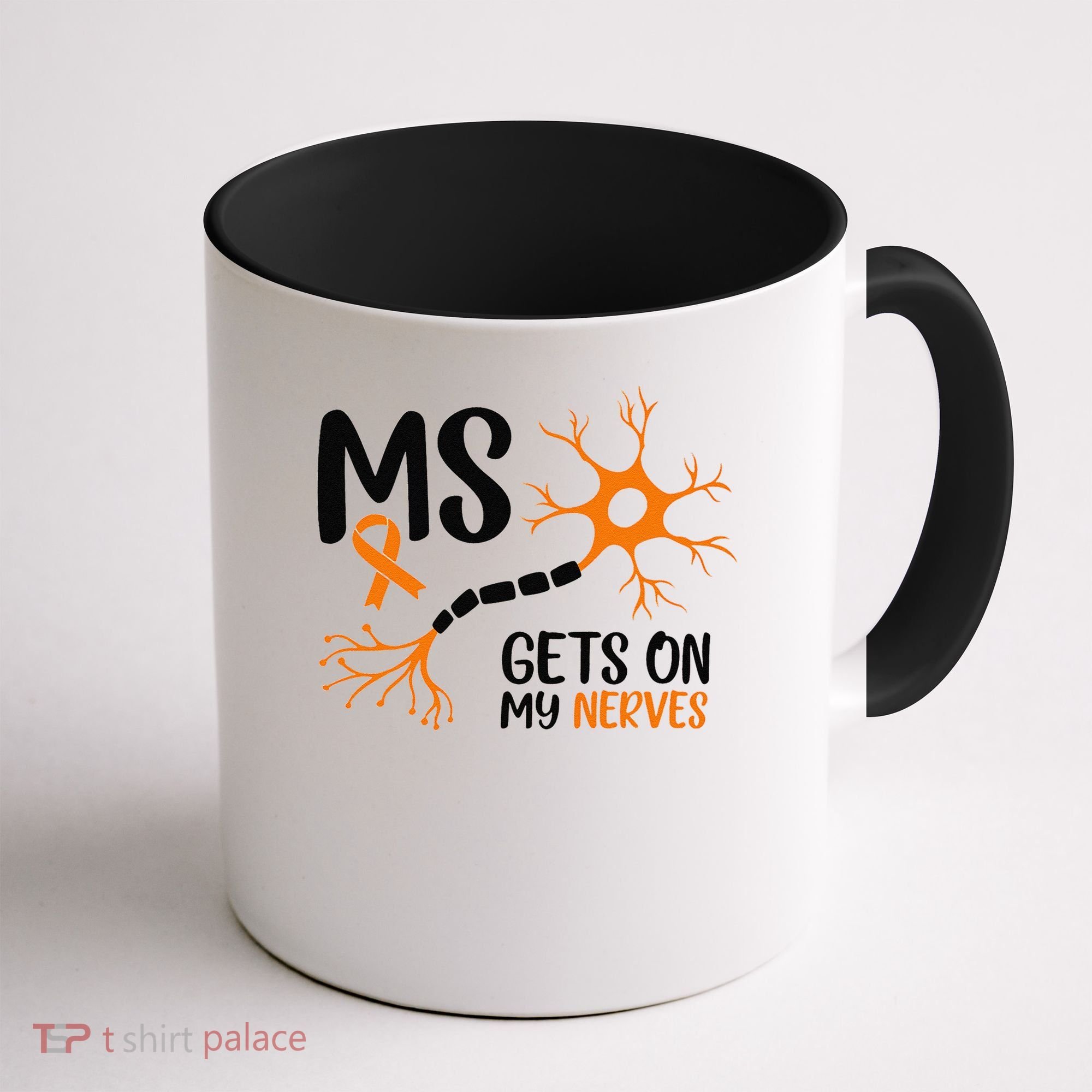 Multiple Sclerosis Awareness Gets On My Nerves Orange Coffee Mug