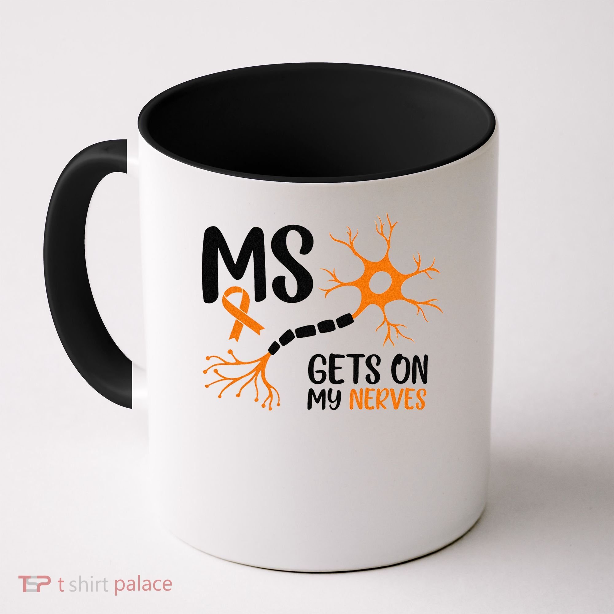 Multiple Sclerosis Awareness Gets On My Nerves Orange Coffee Mug