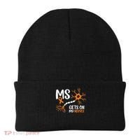 Multiple Sclerosis Awareness Gets On My Nerves Orange Beanie thumb 0