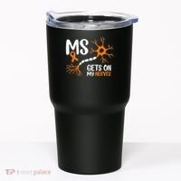 Multiple Sclerosis Awareness Gets On My Nerves Orange Tumbler thumb 0