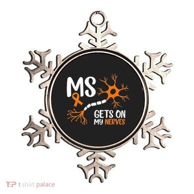 Multiple Sclerosis Awareness Gets On My Nerves Orange Ornament