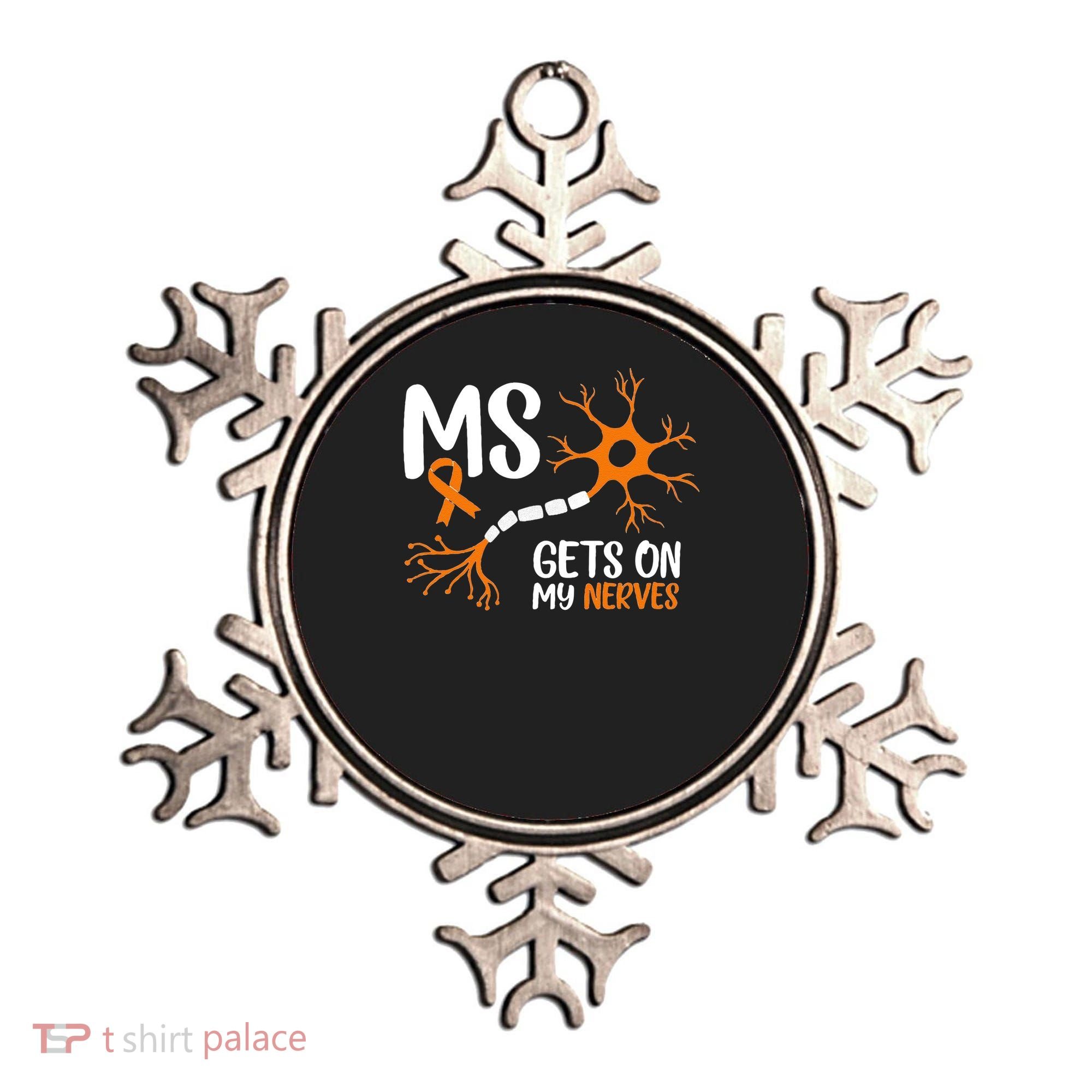Multiple Sclerosis Awareness Gets On My Nerves Orange Ornament