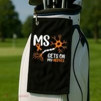 Multiple Sclerosis Awareness Gets On My Nerves Orange Golf Towel thumb 2