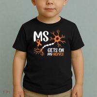 Multiple Sclerosis Awareness Gets On My Nerves Orange Toddler T-Shirt thumb 2