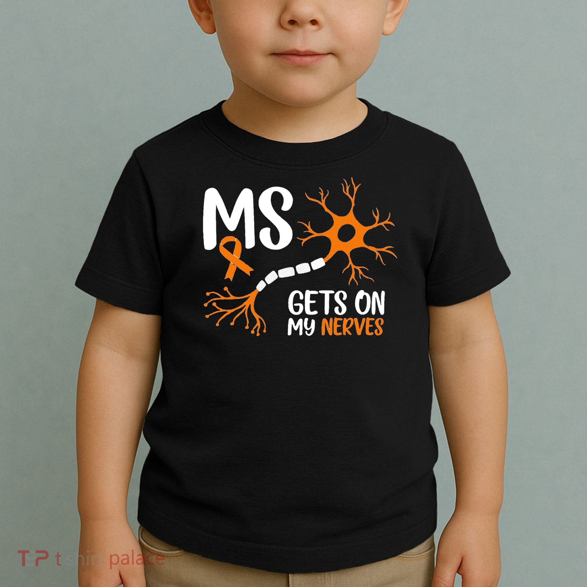 Multiple Sclerosis Awareness Gets On My Nerves Orange Toddler T-Shirt