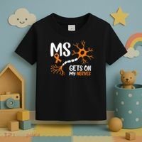 Multiple Sclerosis Awareness Gets On My Nerves Orange Toddler T-Shirt thumb 3