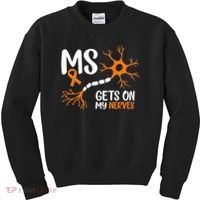 Multiple Sclerosis Awareness Gets On My Nerves Orange Kids Sweatshirt thumb 0