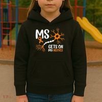 Multiple Sclerosis Awareness Gets On My Nerves Orange Kids Hoodie thumb 3