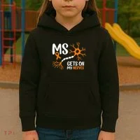 Multiple Sclerosis Awareness Gets On My Nerves Orange Kids Hoodie thumb 3