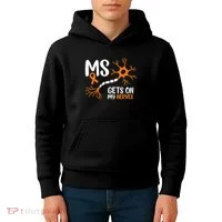 Multiple Sclerosis Awareness Gets On My Nerves Orange Kids Hoodie thumb 4