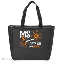 Multiple Sclerosis Awareness Gets On My Nerves Orange Tote Bag thumb 0