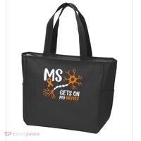 Multiple Sclerosis Awareness Gets On My Nerves Orange Tote Bag thumb 3