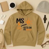 Multiple Sclerosis Awareness Gets On My Nerves Orange Hoodie thumb 3