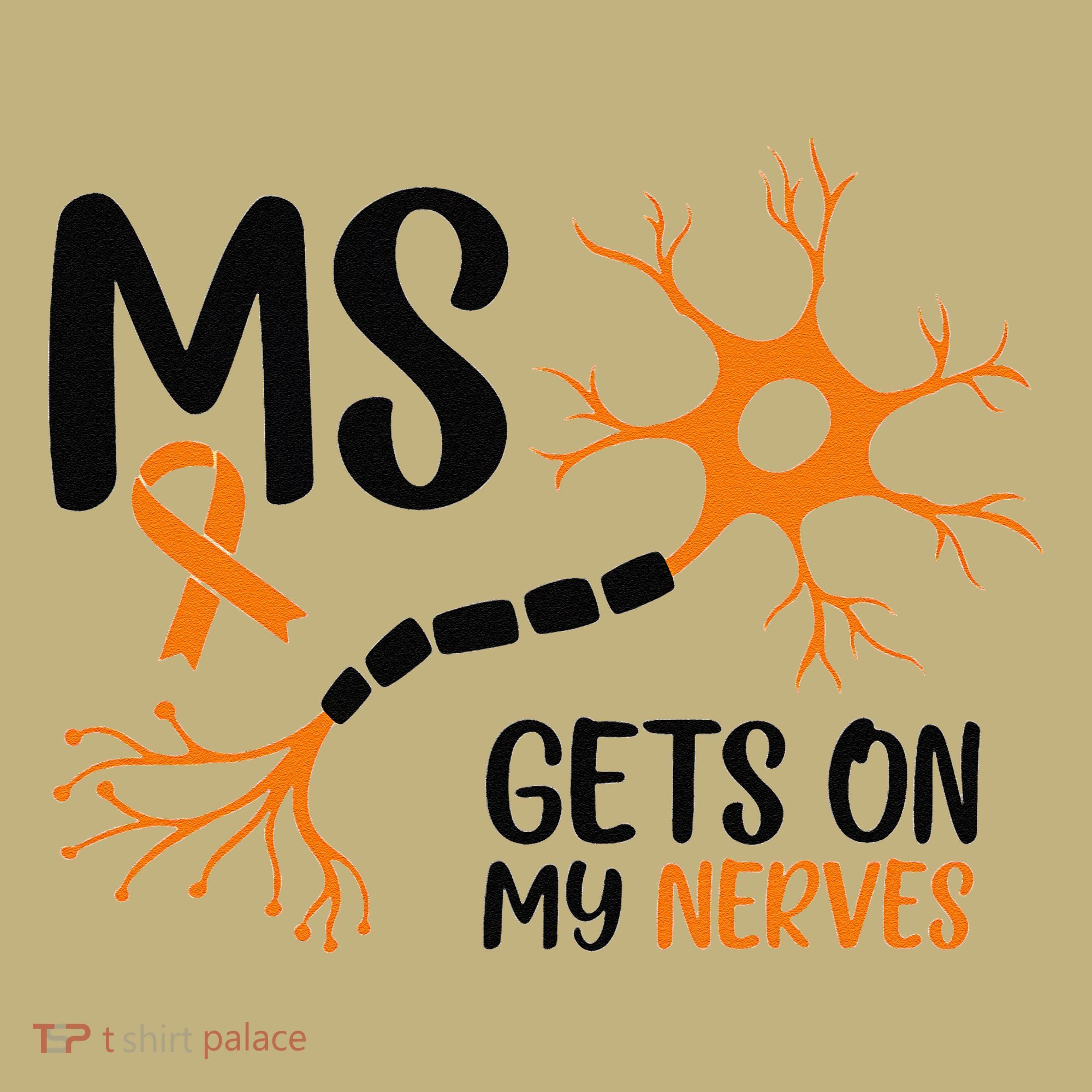 Multiple Sclerosis Awareness Gets On My Nerves Orange Hoodie
