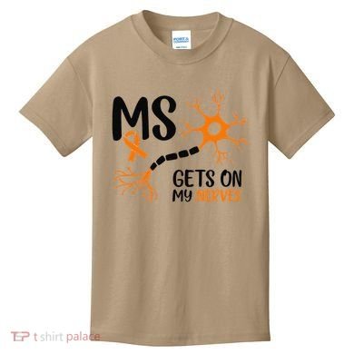 Multiple Sclerosis Awareness Gets On My Nerves Orange Kids T-Shirt