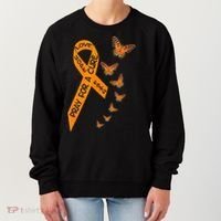 Multiple Sclerosis Awareness Butterfly Orange Ribbon Women's Sweatshirt thumb 0